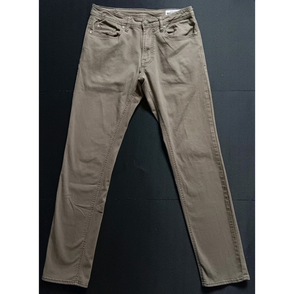 Buffalo David Bitton Archer Slim Stretch Pants Khaki Chino Green Mens 32 x 34 - Picture 3 of 11
